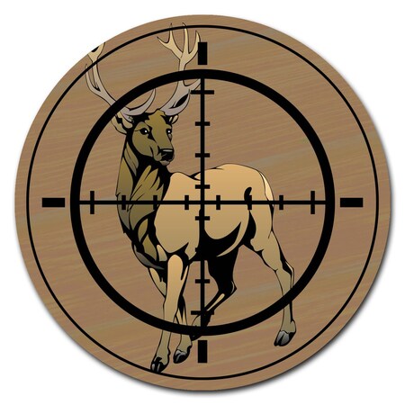 Signmission Deer Hunter Circle Corrugated Plastic Sign C-8-CIR-Deer Hunter